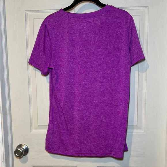 Adidas Woman’s Purple Short Sleeve Fitted Ultimate Tee V-Neck Size Large - Picture 6 of 6